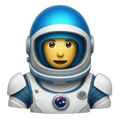 Head of spaceman wearing a blue helmet sticker