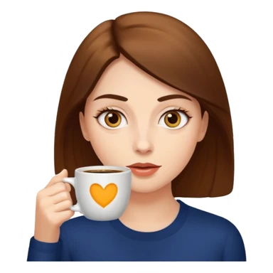 Woman drinking coffee and The edges of the eyes are wide open. sticker