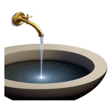 The Pensieve is a wide, shallow stone basin. Above it is the sparkle emoji. sticker