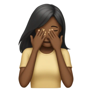 Girl shy covering face sticker