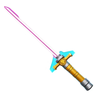 Clash of Clans aesthetic: Cinematic heroic Star Wars light sabre Emoji, rendered in a 3D vector-style similar to standard emojis with minimal shading and bold, simplified shapes. A compact, vibrant energy blade with a neon-hued, glowing edge . Stylized with a touch of interstellar elegance and a soft glowing outline, capturing the essence of a legendary energy blade with a friendly, playful manner! sticker