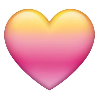 Yellow to pink ombré heart sticker