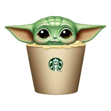 baby yoda starbucks logo sticker