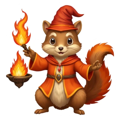 wizard squirrel summoning fire sticker