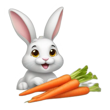bunny eating all the carrots sticker