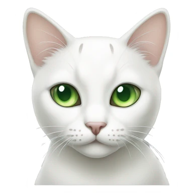 white cat with gray spots and green eyes sticker