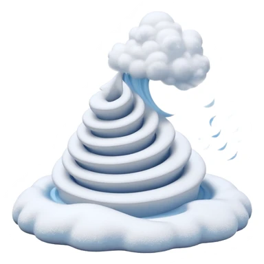 3D render of Blizzard, miniature weather phenomenon, volumetric particle effects, swirling white snow and wind vortex, elemental energy, emoji style, isolated on white background --v 6.0. sticker