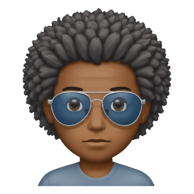 Un garçon,de couleur noir avec des lunettes de soleil grise,il a des cheveux crépus et au dessus de sa tete il est écrit BOUSS  sans qu’on voit ses yeux est ce qu’on peut mettre le même cadran de lunette que la première image et l’intérieur des lunettes en gris un peu bleu mais très foncé  sticker