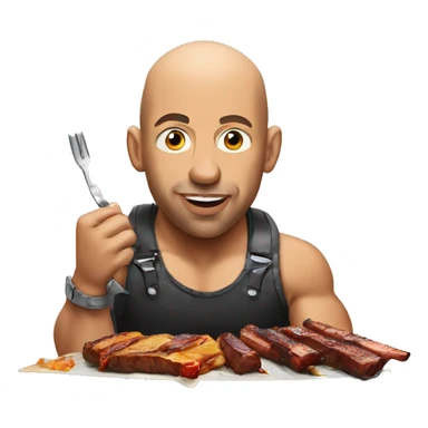 VIN diesel eating barbecue  sticker