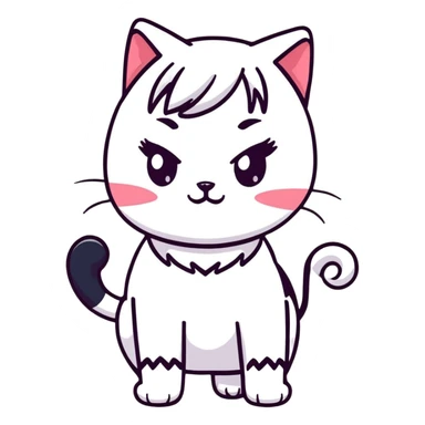 beautiful cat girl with cat ears sticker