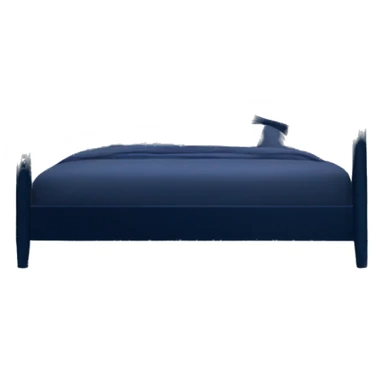 Midnight blue canopy bed with sheer curtains sticker