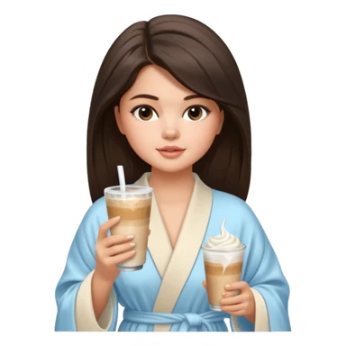 Selina Gomez holding an ice latte, doing yoga, traveling. spa, massage, luxury  vibes. Mood: calm, rich, feminine, magnetic. sticker