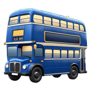 A dark blue double decker bus with cute cosy outdoor string twinkle lights sticker
