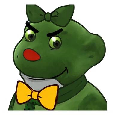 bright clown with big bow sticker