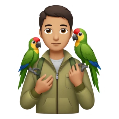 Walker + parrot on shoulder, Pet Walkers, Full body sticker