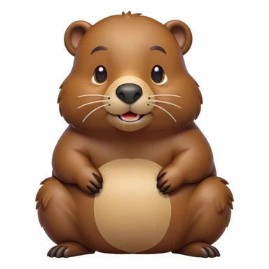 cinematic-beaver-realistic-full-body-on-all-fours-emoji,-plump-and-relaxed-body-soaking-in-the-warm-sun,-short-brown-fur-slightly-ruffled,-head-tilted-dramatically,-calm-expressive-eyes-exuding-serene-wisdom,-simplified-yet-realistic head tilted confidently staring at the camera in a comical way sticker