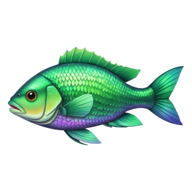 River fish perch green sticker