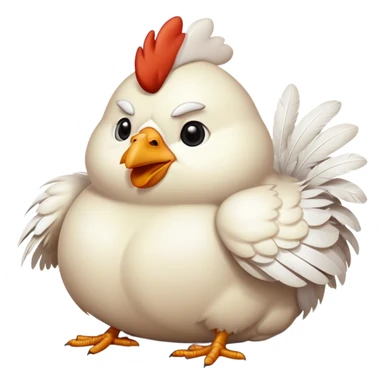 fat chicken sitting down sticker