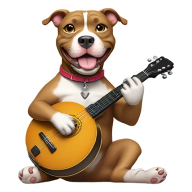 Pitbull playing banjo sticker