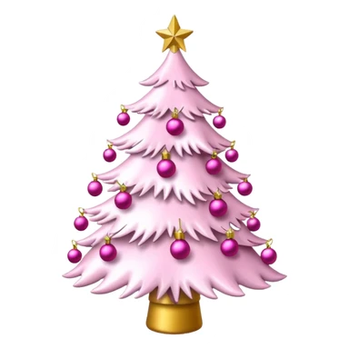 White Christmas tree with pink ornaments sticker