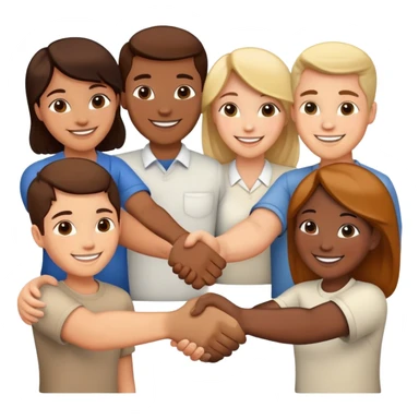 Happy people are shaking hands sticker