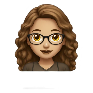 Beautiful programmer girl with brown hair working with MacBook sticker