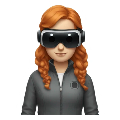 ginger hair girl with vr goggles on sticker
