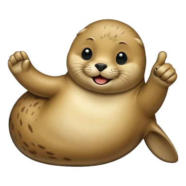 Seal laying on its side giving a thumbs up sticker