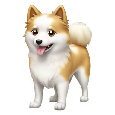 White and blonde spots spitz standing  sticker