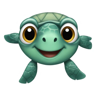 Sea turtle with heart eyes sticker