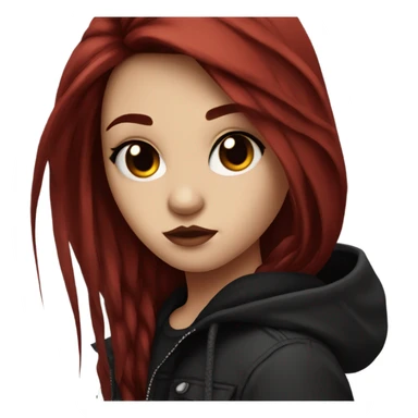 Emo girl with dark red hair and black eyeliner  sticker