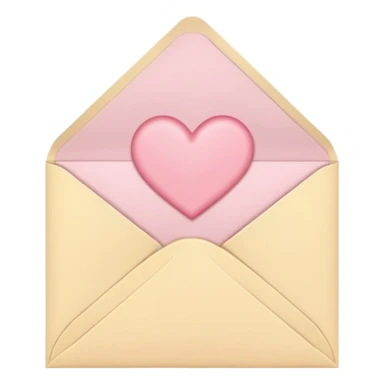 envelope with a heart seal in soft pink, beige and yellow pastel colors sticker