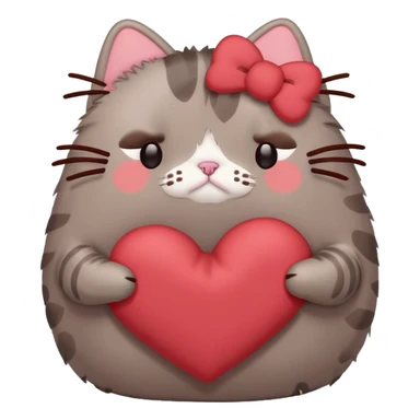 sad pusheen red sticker