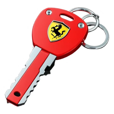 red Ferrari key with a black background sticker