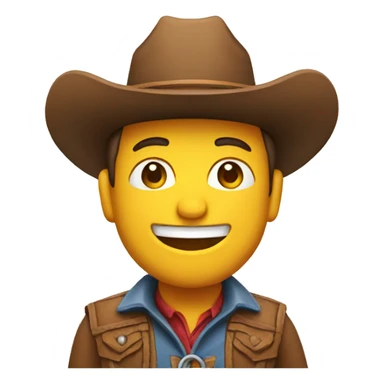 cowboy emoji with peaceful smile sticker
