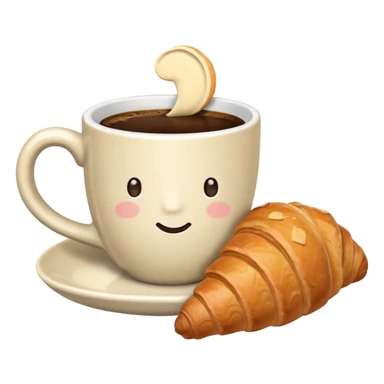 coffee and croissant sticker