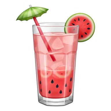 very light pink lemonade in glass with slice of watermelon on rim no straw sticker