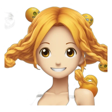 Nami qui embrasse Luffy sur la bouche sticker