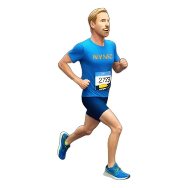 White guy at NYC marathon sticker