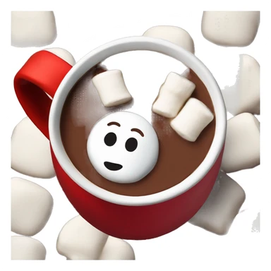 Hot chocolate with marshmallows Christmas themed red cup without faces  sticker