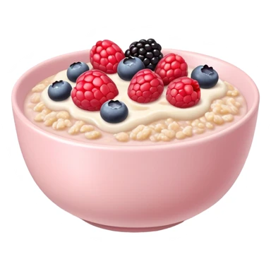 Porridge with berries in a pale pink bowl  sticker