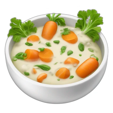 plat en sauce blanche avec des carottes et des poireaux sticker