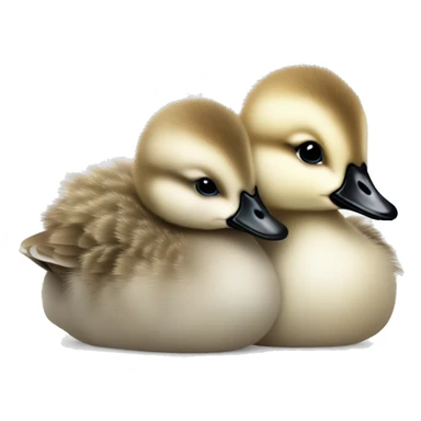 baby goose cuddling another baby goose  sticker