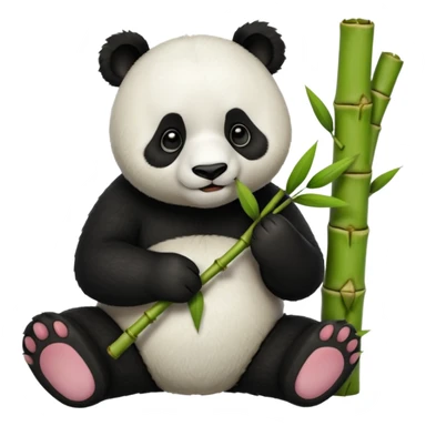 Panda eating bamboo sticker