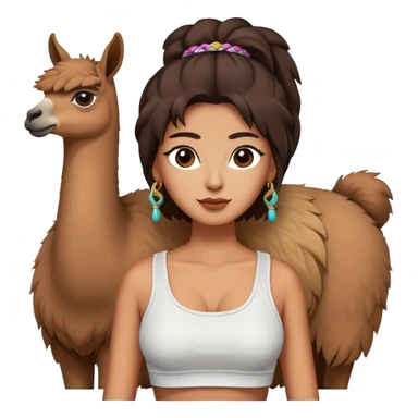 Lama wearing crop top sticker