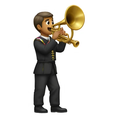 Moroni playing rainbow trumpet sticker