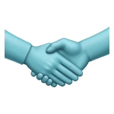 make it the exact hex color of A8F2F9, the handshake emoji. make it both look like an actual hand with 5 fingers sticker