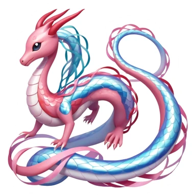 Milotic-Sylveon-Dragonair-Fakémon-hybrid-creature (full body)  sticker