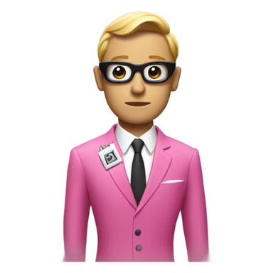 james bond in pink suit carrying an email icon. It's very important for James Bond to carry email sticker