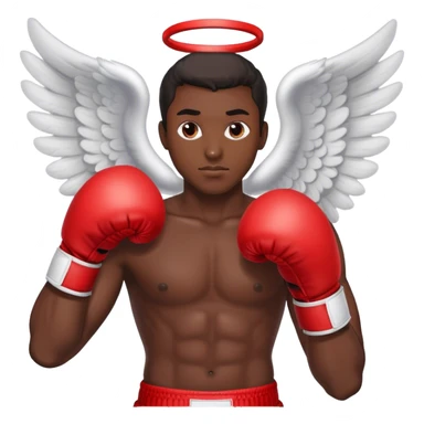 Black man as an angel wearing red boxing gloves sticker